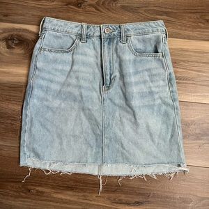 Hollister light wash denim skirt
